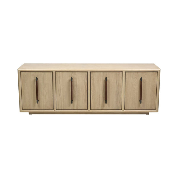 Atlas Yearling Credenza - Contemporary Light Oak Storage with Leather Handles for Stylish Living Spaces ST11095-01