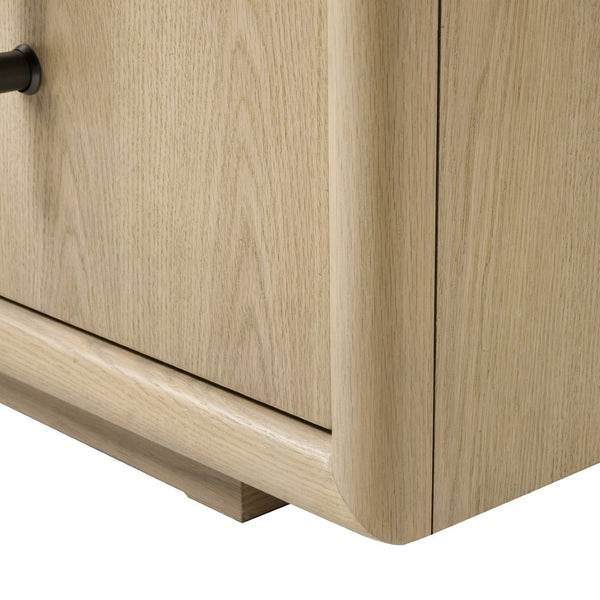 Atlas Yearling Credenza - Contemporary Light Oak Storage with Leather Handles for Stylish Living Spaces ST11095-01