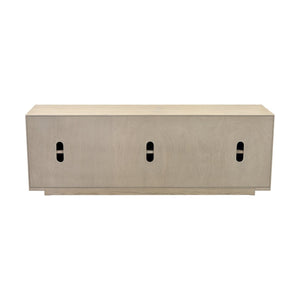 Atlas Yearling Credenza - Contemporary Light Oak Storage with Leather Handles for Stylish Living Spaces ST11095-01