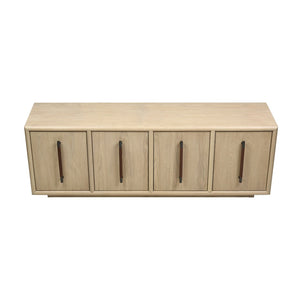 Atlas Yearling Credenza - Contemporary Light Oak Storage with Leather Handles for Stylish Living Spaces ST11095-01