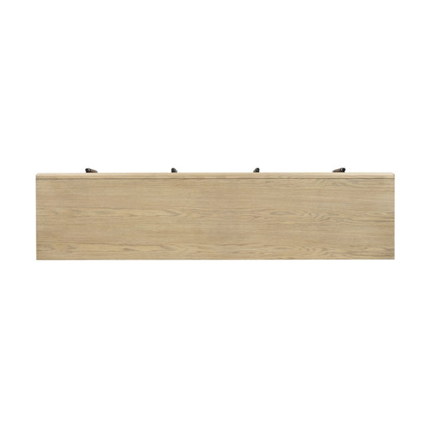 Atlas Yearling Credenza - Contemporary Light Oak Storage with Leather Handles for Stylish Living Spaces ST11095-01