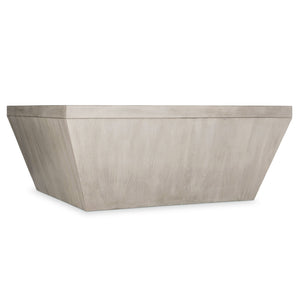 Bernhardt Bernhardt Landers Square Cocktail Table — Cerused Greige White Oak, Inverted Base, Geometric Top On Casters 534011