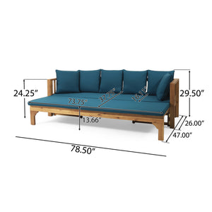 English Elm Christopher Knight Home® - Outdoor Extendable Acacia Wood Sofa Daybed - Versatile, Water-Resistant Lounge Chair For Patios 74327.00DT