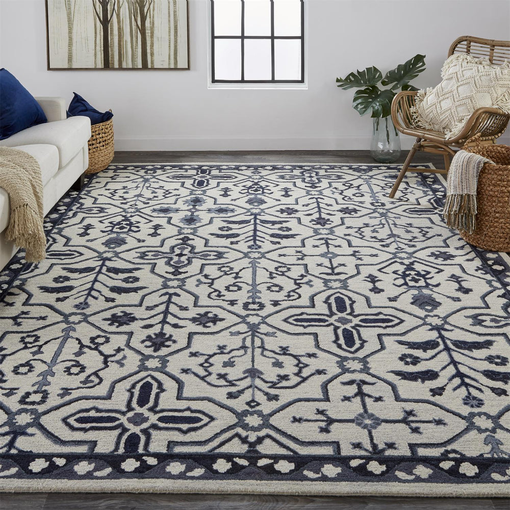 Feizy Rugs Fallon Hand-tufted Wool Rug - Rustic Tranquility With Calming Hues And Stylish Appeal For Your Home Gray,Blue,Ivory Wool Fln8839fivy000f00