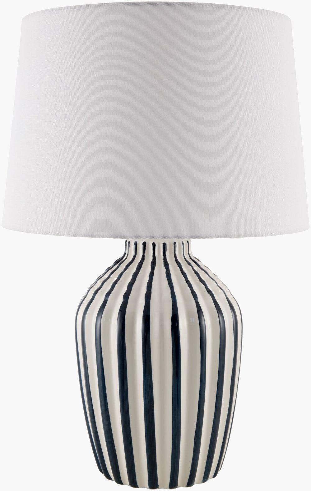 Livabliss Stratos Ceramic Industrial Rustic Table Lamp with Linen Shade for Bedside Accent STA-001