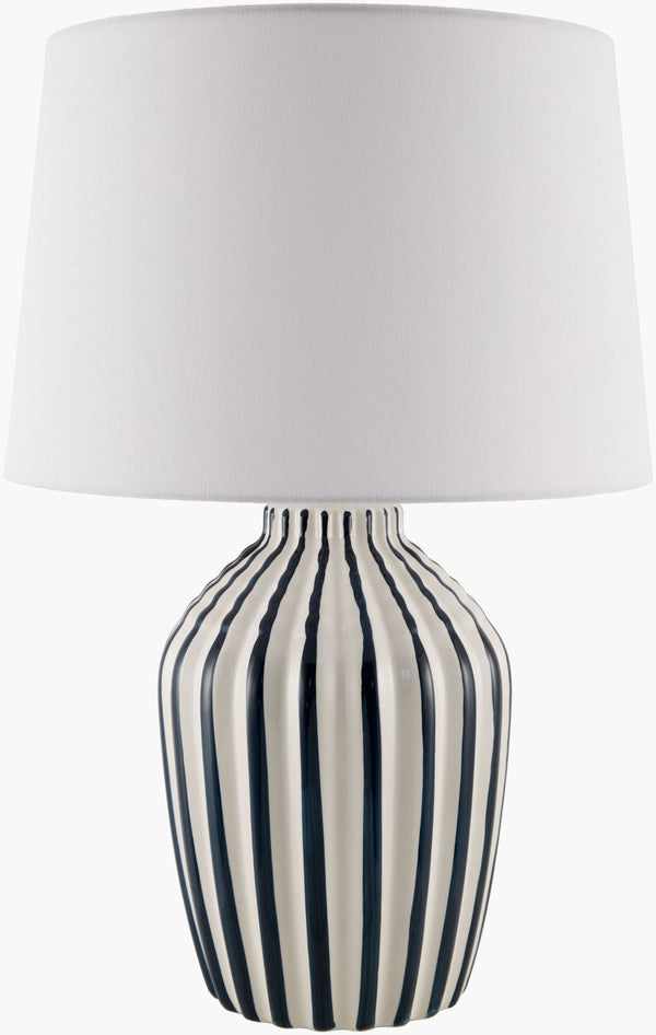Livabliss Stratos Ceramic Industrial Rustic Table Lamp with Linen Shade for Bedside Accent STA-001