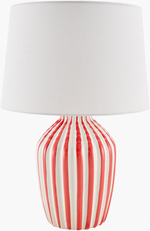 Livabliss Stratos Ceramic Industrial Rustic Accent Lamp with Linen Shade and Iron Finial Detail STA-002