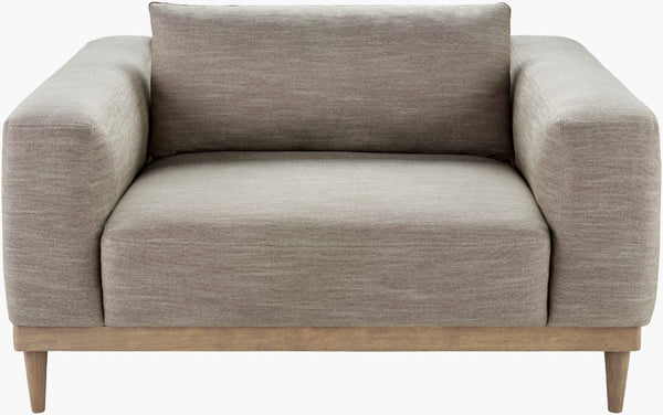 Surya Strattan Elegant 38"H X 54"W X 40"D Accent Chair - Luxurious Linen, Timeless Style For Any Room Upholstery, Light Brown,Base, Gray Linen,Oak,Rubber Wood,Polyurethane Foam,Dacron Stan-002