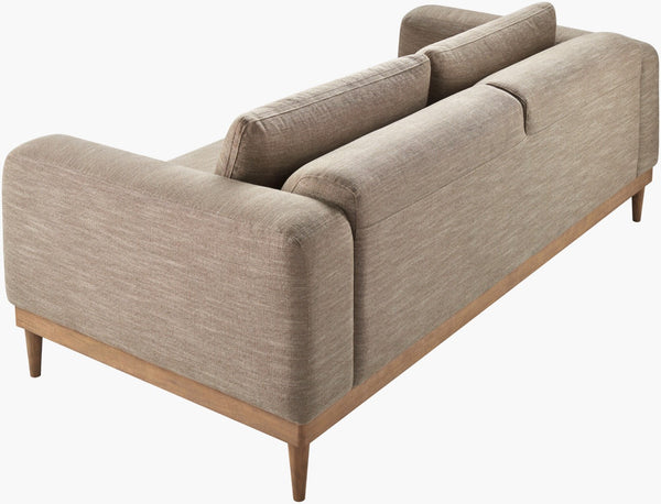 Surya Strattan Sofa - Elegant 38"H X 89"W X 40"D Classic Design With Soft Linen Upholstery & Comfort Foam Upholstery, Light Brown,Base, Gray Linen,Oak,Rubber Wood,Polyurethane Foam,Dacron Stan-001