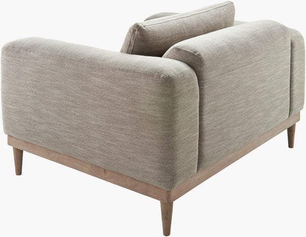 Surya Strattan Elegant 38"H X 54"W X 40"D Accent Chair - Luxurious Linen, Timeless Style For Any Room Upholstery, Light Brown,Base, Gray Linen,Oak,Rubber Wood,Polyurethane Foam,Dacron Stan-002