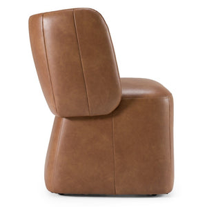 VIG Furniture Standing Modern Brown Vegan Leather Dining Chair With Swivel, Castor Wheels, Plush Cushioning, 275Lb Capacity VGKK-KF.Y1255-BRN