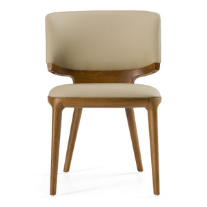 VIG Furniture Stanley Contemporary Beige Leatherette Dining Chairs Set Of 2 — Walnut Frame, Supportive, No Assembly VGCS-CH20066-DC