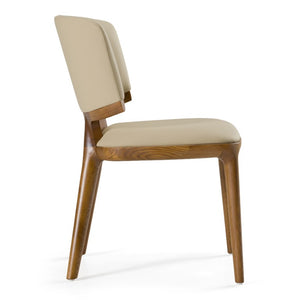 VIG Furniture Stanley Contemporary Beige Leatherette Dining Chairs Set Of 2 — Walnut Frame, Supportive, No Assembly VGCS-CH20066-DC