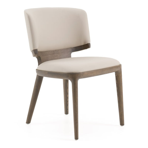 VIG Furniture Stanley Grey Leatherette Dining Chairs Set Of 2 — Sculptural Modern Seats, Solid Grey Ash Legs, No Assembly Needed VGCS-CH20066-DC-GRY