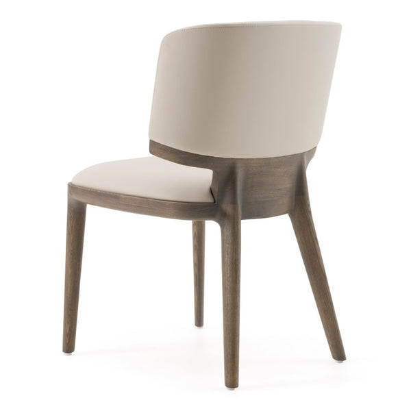 VIG Furniture Stanley Grey Leatherette Dining Chairs Set Of 2 — Sculptural Modern Seats, Solid Grey Ash Legs, No Assembly Needed VGCS-CH20066-DC-GRY