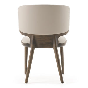 VIG Furniture Stanley Grey Leatherette Dining Chairs Set Of 2 — Sculptural Modern Seats, Solid Grey Ash Legs, No Assembly Needed VGCS-CH20066-DC-GRY