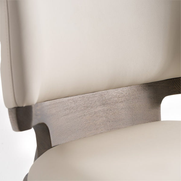 VIG Furniture Stanley Grey Leatherette Dining Chairs Set Of 2 — Sculptural Modern Seats, Solid Grey Ash Legs, No Assembly Needed VGCS-CH20066-DC-GRY