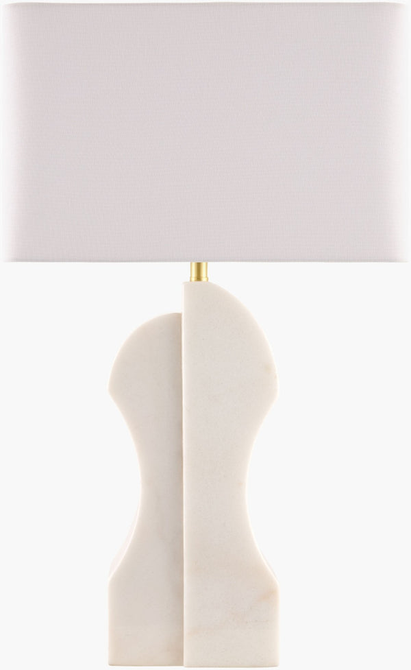 Surya Setubal Marble Base Accent Table Lamp with Linen Shade for Warm Ambient Glow STB-001