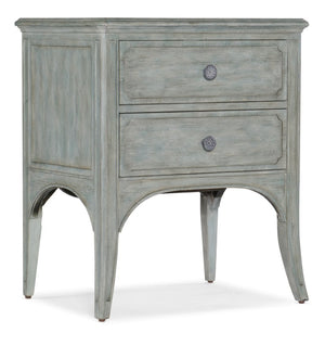 Hooker Furniture Charleston Waterscape Blue Two-Drawer Accent Table — Coastal Vintage Charm, Self-Closing Drawers, Solid Wood Durability 6750-50011-44