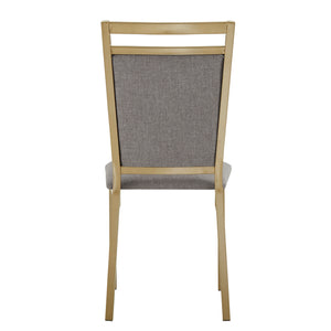 Homelegance By Top-Line Aristos Metal Upholstered Dining Chairs Gold Metal