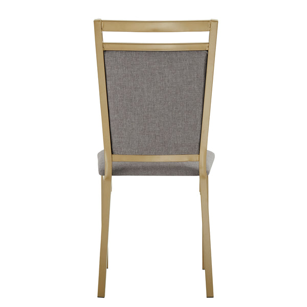 Homelegance By Top-Line Aristos Metal Upholstered Dining Chairs Gold Metal