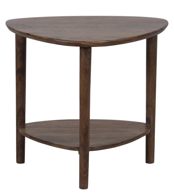 Porter Designs Porter Noma Mid-century Modern Solid Acacia Wood End Table With Stylish Oval Design & Shelf Space Brown Wood 05-108-08-9475