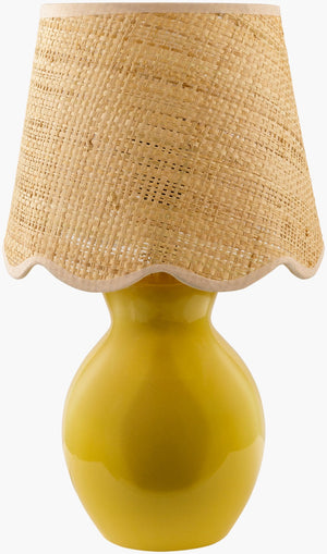 Livabliss Stella Ceramic Accent Lamp Cottage Farmhouse Style with Warm Cotton Shade for Bedside STD-010