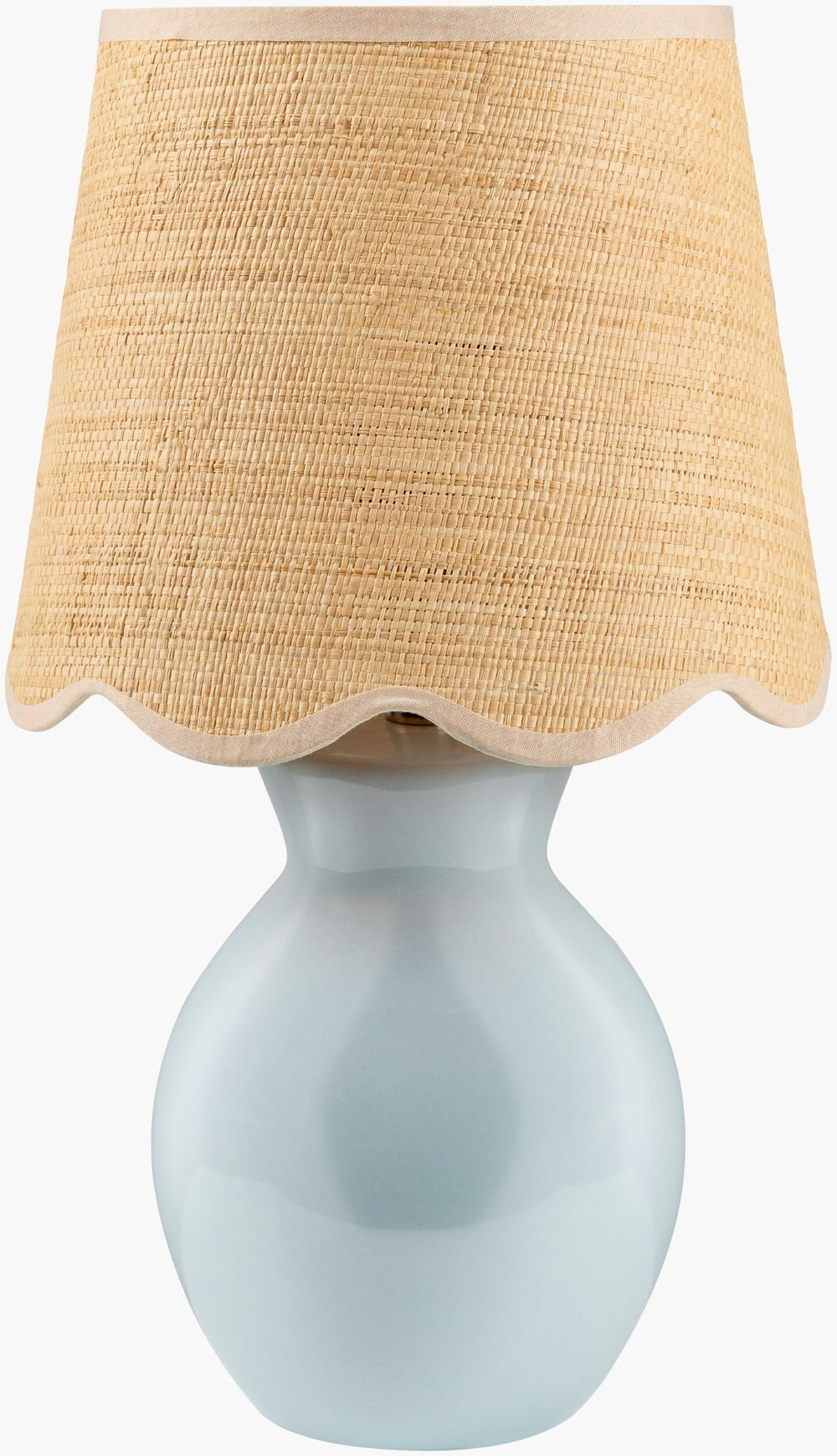 Livabliss Stella Ceramic Cottage Table Lamp with Cotton Shade for Bedroom or Living Space STD-012