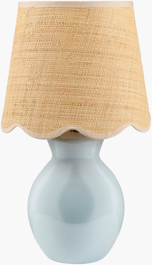 Livabliss Stella Ceramic Cottage Table Lamp with Cotton Shade for Bedroom or Living Space STD-012