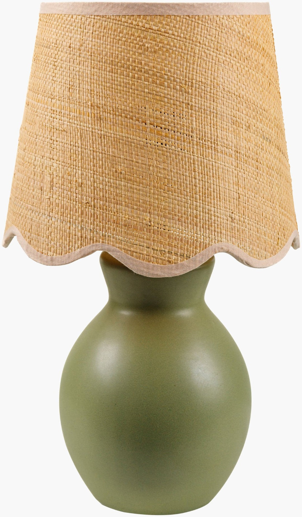 Livabliss Stella Ceramic Accent Lamp Cotton Shade Cottage Style for Bedside or Console Tables STD-014