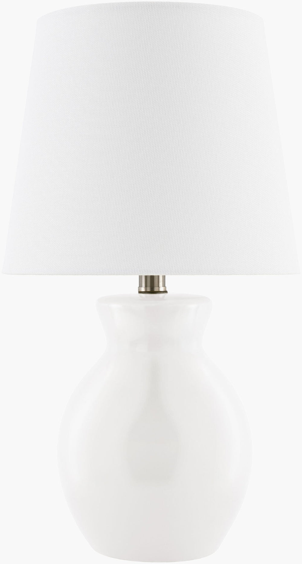 Livabliss Stella Ceramic Accent Lamp with Cotton Shade for Cottage Farmhouse Bedside Decor STD-032