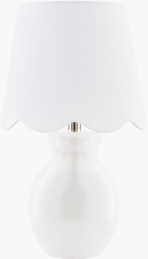 Livabliss Stella Ceramic Cottage Table Lamp with Cotton Shade for Cozy Bedside Ambient Glow STD-039