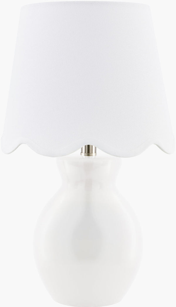Livabliss Stella Ceramic Cottage Table Lamp with Cotton Shade for Cozy Bedside Ambient Glow STD-039