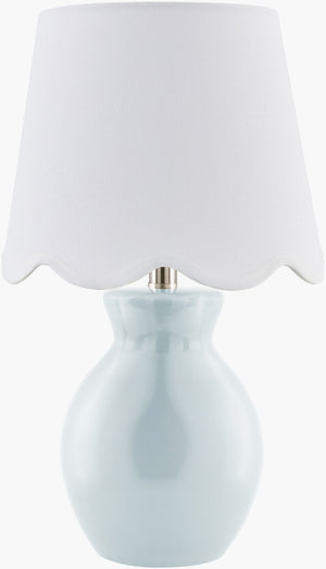 Livabliss Stella Diminuta Handcrafted Ceramic Accent Lamp with Cotton Shade for Cottage Bedrooms STD-040