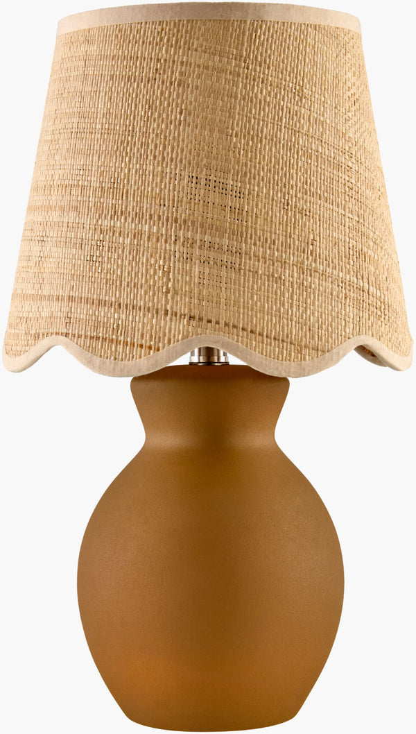 Livabliss Stella Ceramic Cottage Table Lamp with Cotton Shade for Bedside or Reading Nook STD-073
