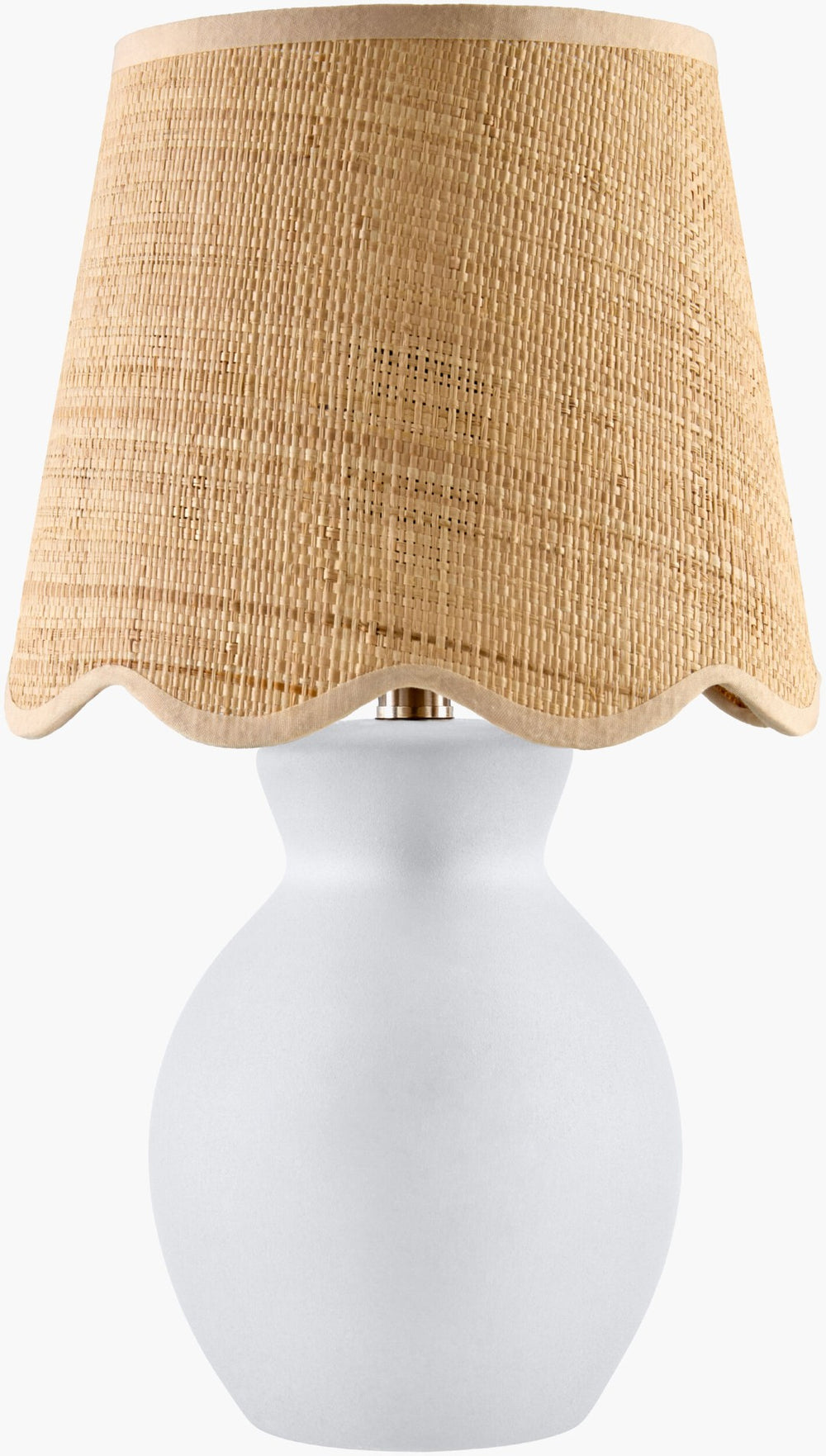 Livabliss Stella Ceramic Base Cotton Shade Compact Accent Lamp for Cottage Bedroom Nightstand STD-077