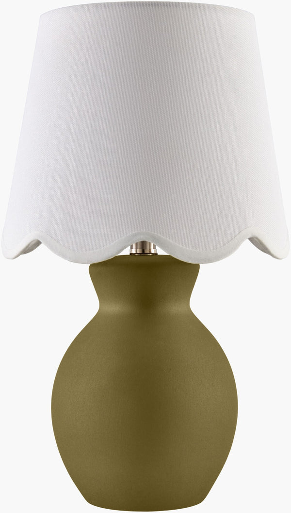 Livabliss Stella Ceramic Cottage Accent Lamp with Cotton Shade for Warm Bedside Ambiance STD-081
