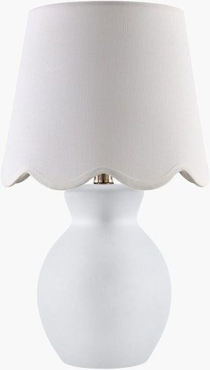 Livabliss Stella Diminuta Ceramic Cottage Table Lamp Warm Glow Cotton Shade Nightstand Light STD-084