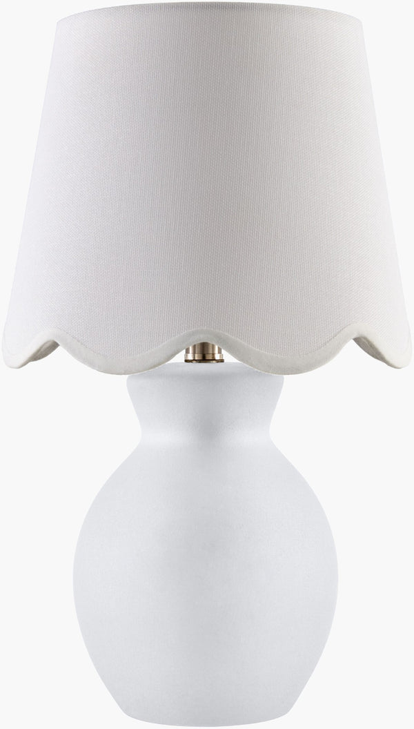 Livabliss Stella Diminuta Ceramic Cottage Table Lamp Warm Glow Cotton Shade Nightstand Light STD-084