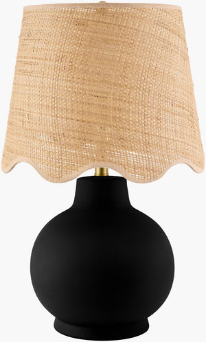 Livabliss Stella Ceramic Accent Lamp with Linen Shade Arts and Crafts Style for Any Room STD-092