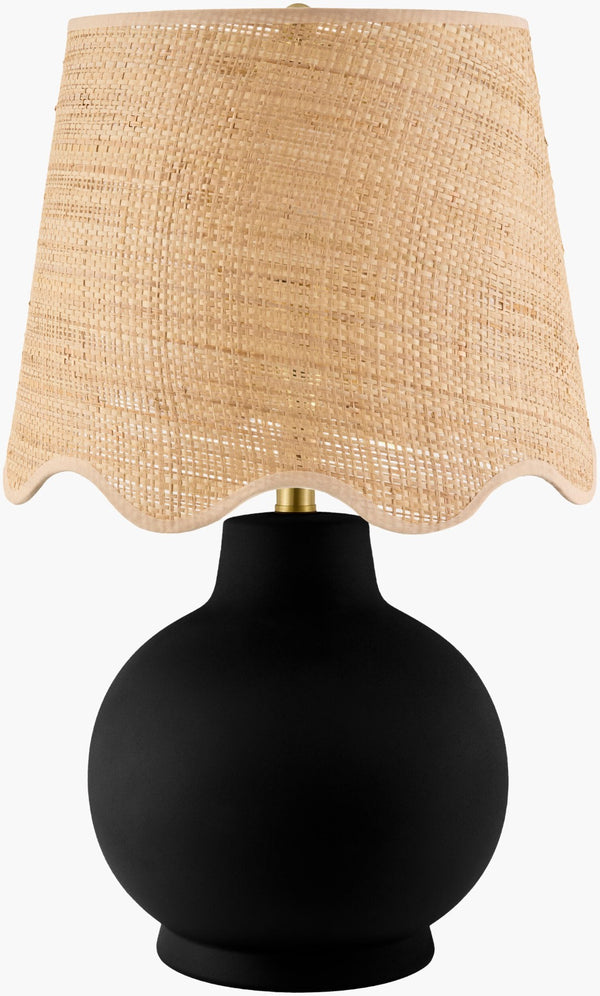 Livabliss Stella Ceramic Accent Lamp with Linen Shade Arts and Crafts Style for Any Room STD-092