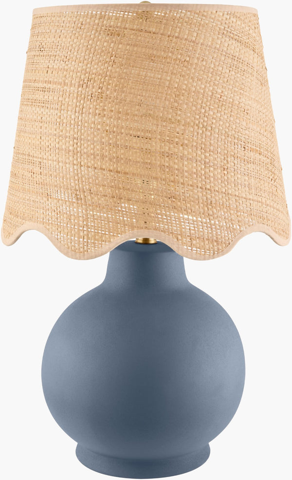 Livabliss Stella Ceramic Table Lamp with Linen Shade Arts and Crafts Iron Base Warm Accent STD-096