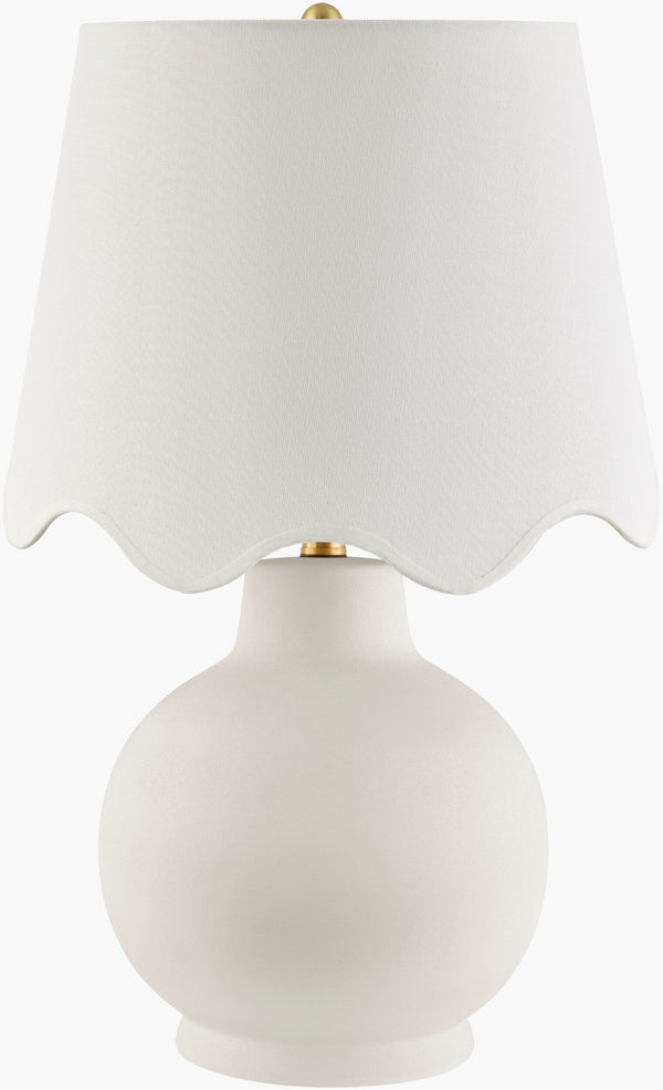 Livabliss Stella Ceramic Arts and Crafts Table Lamp with Linen Shade for Bedside or Console STD-097