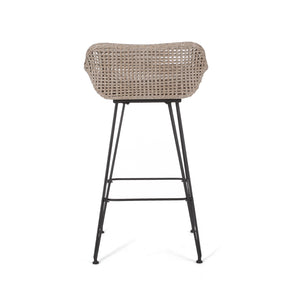English Elm Pe Rattan Outdoor Bar Stools All Weather Woven Set with Cushioned Seats for Patio 71503.00MLBRN