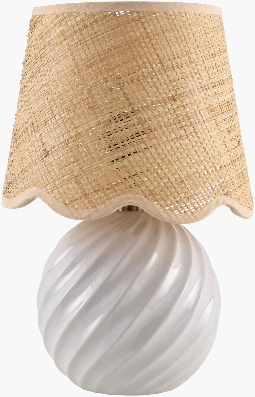 Livabliss Stelvio Ceramic Table Lamp with Jute Shade Artisan Accent Light for Nightstand STE-002