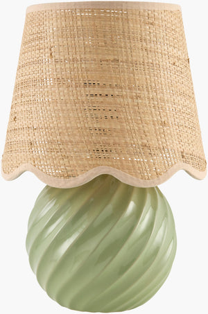 Livabliss Stelvio Ceramic Base Table Lamp with Woven Jute Shade for Nightstand Ambient Glow STE-003