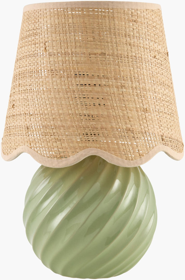 Livabliss Stelvio Ceramic Base Table Lamp with Woven Jute Shade for Nightstand Ambient Glow STE-003
