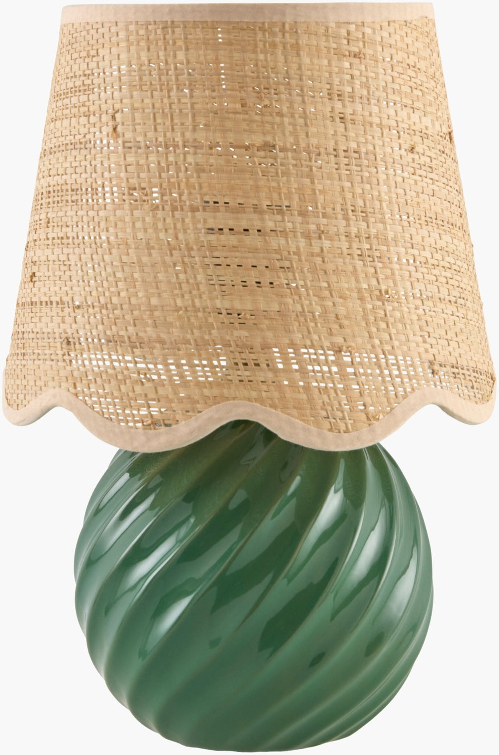 Livabliss Stelvio Ceramic Base Table Lamp with Woven Jute Shade for Bedroom or Living Room STE-007