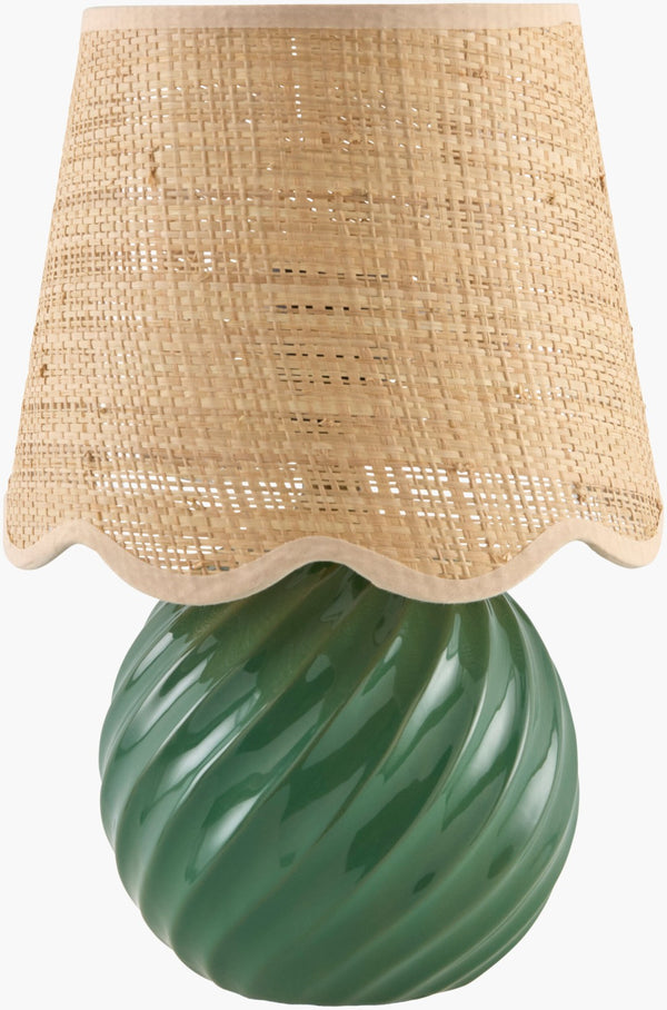 Livabliss Stelvio Ceramic Base Table Lamp with Woven Jute Shade for Bedroom or Living Room STE-007