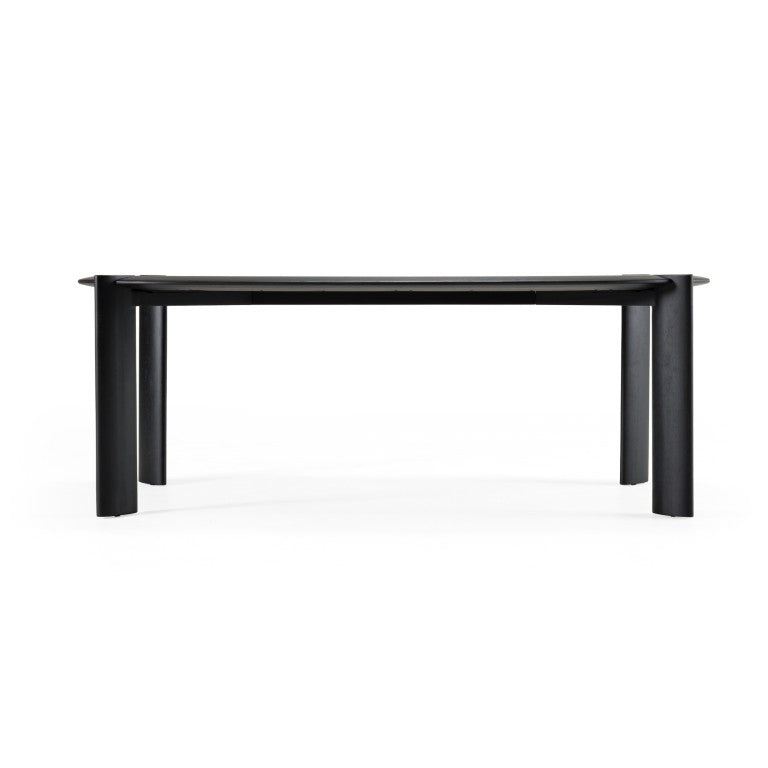 VIG Furniture Steven Modern Black Oval Dining Table W83" X D41.5" X H30" Seats 6 • Solid Oak Base, Oak Veneer Top, Durable Lacquer Finish VGWD-PRY-DN-BLK